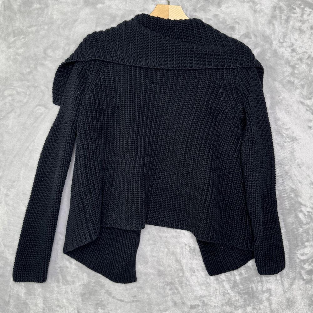 Talbots Sweater Womens Medium Petite Washed Black Open Shawl Collar Cardigan - Picture 2 of 7